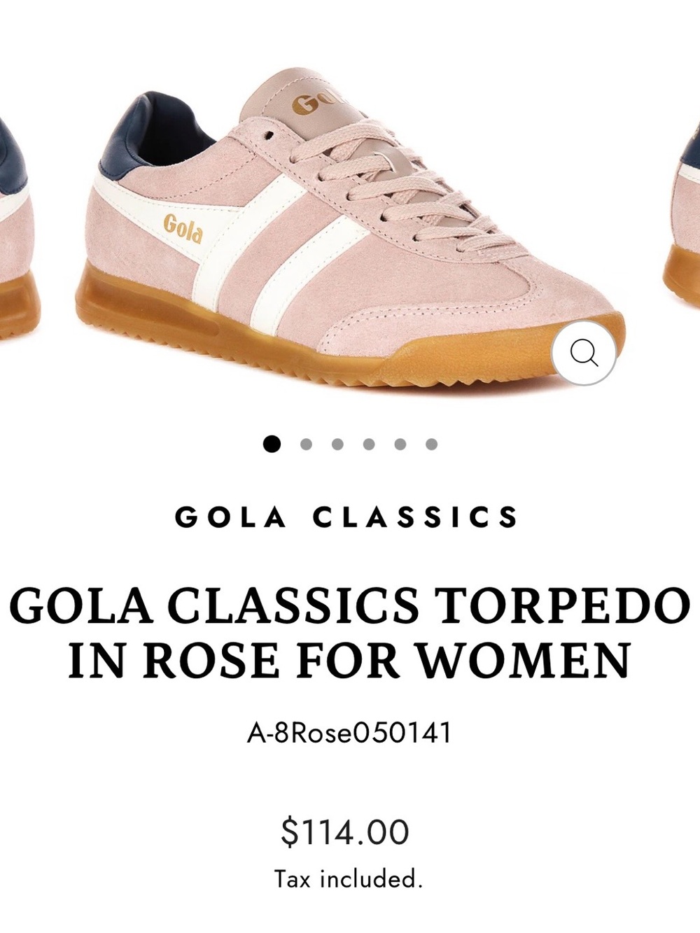 Gola Women's Torpedo Suede Sneaker in Pink and White